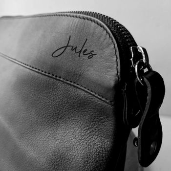 Personalised Men's Leather Washbag, 5 of 8