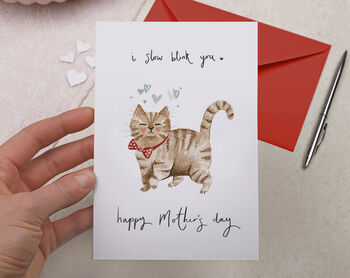 Cat 'Slow Blinking' Mother's Day Card, 2 of 2