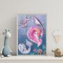 Glitter Under The Sea Mermaid Wall Art Children's Print, thumbnail 2 of 6
