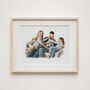 Anniversary Family Portrait Gift – Hand Drawn Watercolor Art Print, thumbnail 2 of 10