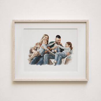 Anniversary Family Portrait Gift – Hand Drawn Watercolor Art Print, 2 of 10