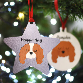 Cavalier Christmas Dog Breed Decoration Personalised, 9 of 9