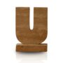 Travertine U Shaped Decorative Sculpture, Hand Carved Natural Stone, thumbnail 2 of 2