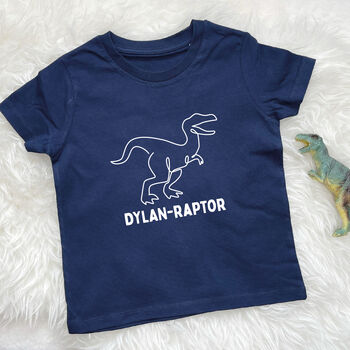 Personalised Dinosaur T Shirt Raptor, 4 of 8