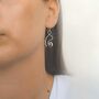 Sterling Silver Twirling Ribbon Dangly Earrings, thumbnail 2 of 4