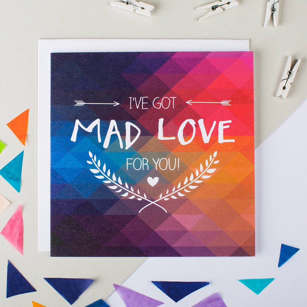 Mad Love Funny Anniversary Card By I Am Nat