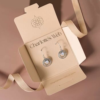 Infinity Universe Pearl Sterling Silver Earrings, 4 of 6