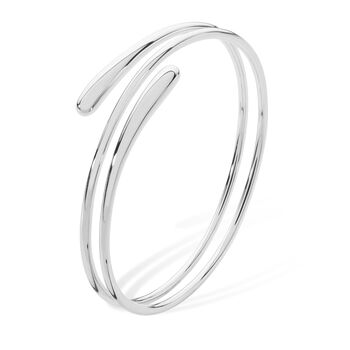 Solid Sterling Silver Everyday Coil Drop Bangle, 2 of 3