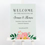 Jessica Green Floral Wedding Welcome Sign, thumbnail 1 of 1