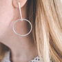 Sterling Silver Hoop Drop Earrings, thumbnail 1 of 4