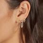 Medium Sterling Silver Beaded Hoop Earrings, thumbnail 1 of 7