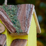 Personalised Yellow Lodge Wooden Bird House, thumbnail 6 of 8