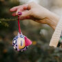 Hand Painted Leopard Print Personalised Ceramic Bauble, thumbnail 2 of 8