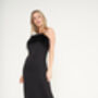 Luxury Silky Black Feather Slip Dress, thumbnail 1 of 6