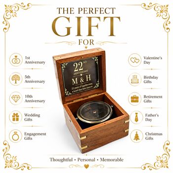 Personalised Heritage Gimbal Compass For Graduation Gift, 10 of 12