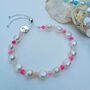 Freshwater Pearl And Crackled Quartz Sterling Silver Slider Bracelet, thumbnail 2 of 4