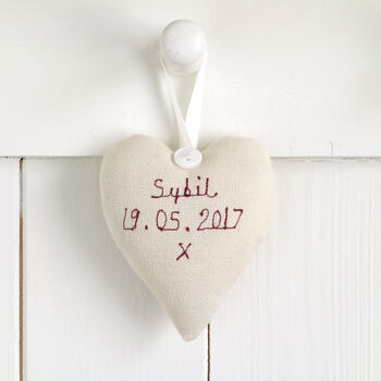 Personalised Hanging Heart New Baby Girl / Boy Gift, 10 of 12