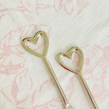 A Pair Of Silver Heart Cake Forks, 2 of 4