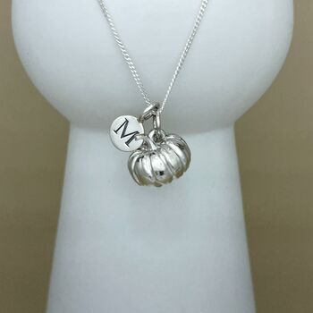 Personalised Large Pumpkin Sterling Silver Necklace, 5 of 11
