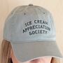 'Ice Cream Appreciation Society' Cotton Baseball Cap, thumbnail 8 of 12