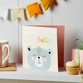 Personalised Little Bear Congratulations New Baby Card, 2 of 3