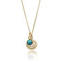 Throat Chakra Charm Necklace In Gold Plated Turquoise, thumbnail 1 of 2