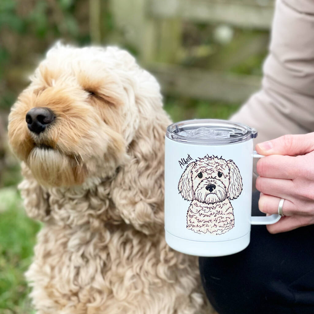 Personalised Pet Portrait Insulated Travel Mug, 1 of 11