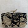 Black Velvet Bird Clasp Clutch Bag, thumbnail 9 of 10
