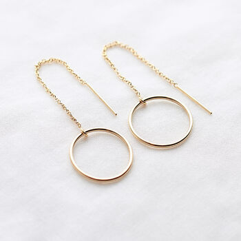 Circle Threader Earrings In 14k Gold Filled, 2 of 6