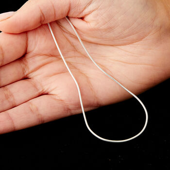 Sterling Silver Light Snake Chain Necklace, 2 of 9