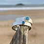 Blue Topaz December Birthstone Ring In Textured Sterling Silver, thumbnail 8 of 11