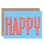 Retro Style Bright Word Happy Birthday Card, thumbnail 1 of 4