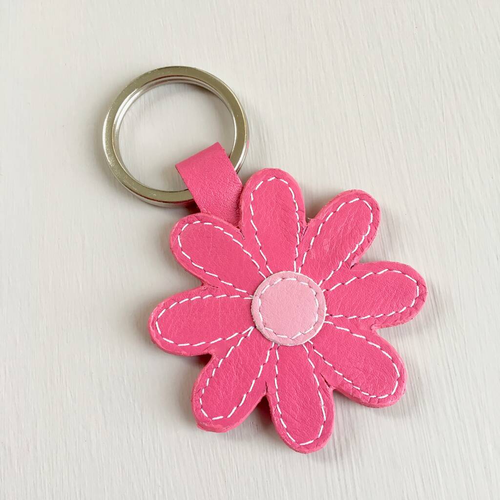 Leather Flower Keyring By Chapel Cards | notonthehighstreet.com