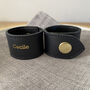Navy Personalised Leather Napkin Rings, thumbnail 3 of 6