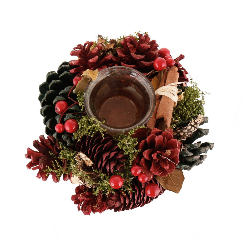 Cinnamon Pine Christmas Tealight Candle Holder By Dibor