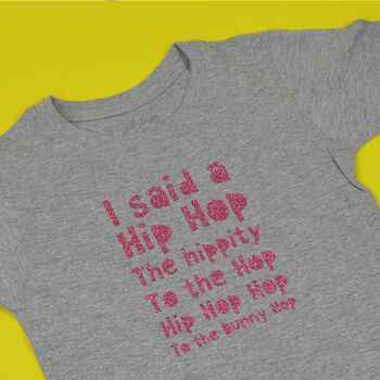 'Hip Hop Bunny Hop' Cute Kids Slogan T Shirt, 4 of 5