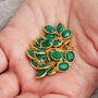 Emerald Pebble Gold Plated Silver Long Chain Necklace, thumbnail 8 of 11