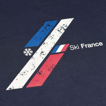 Ski France Navy Blue Organic T Shirt, 3 of 7