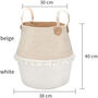 Nursery Laundry Belly Basket Beige Cotton Rope, thumbnail 2 of 4