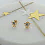 Gold Plated Sterling Silver Angel Zircon Stud Earrings, thumbnail 1 of 2