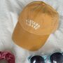 Mustard Please Embroidered Slogan Cap, thumbnail 1 of 3