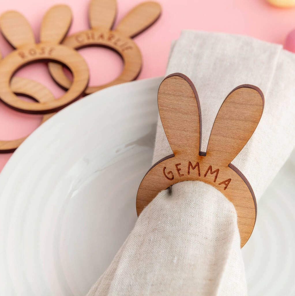 Personalised Easter Bunny Napkin Ring, 1 of 5