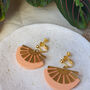 Clip On Earrings Art Deco Fan Sunburst, thumbnail 2 of 5