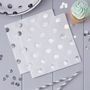 White And Silver Foiled Polka Dot Paper Napkins, thumbnail 1 of 3