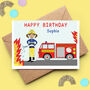 Personalised Firefighter Child Birthday Card, thumbnail 2 of 5