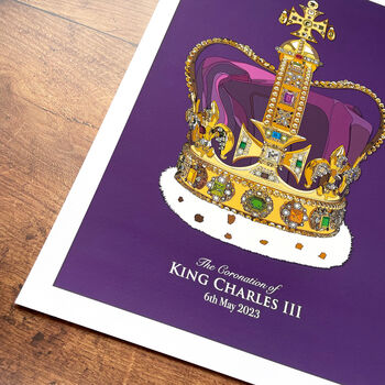 King Charles Coronation St Edwards Crown Art Print, 2 of 6