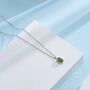 Genuine Green Jade Oval Necklace In Sterling Silver, thumbnail 4 of 11
