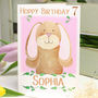 Personalised Bunny Age Hoppy Birthday Card, thumbnail 2 of 8