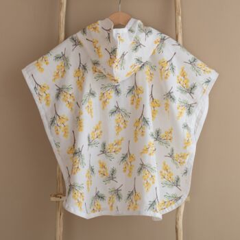 Baby Muslin Hooded Cape Poncho Mimosa 1st Birthday Gift, 5 of 7