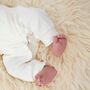 White Boucle Angel Wing Baby Romper, thumbnail 2 of 5